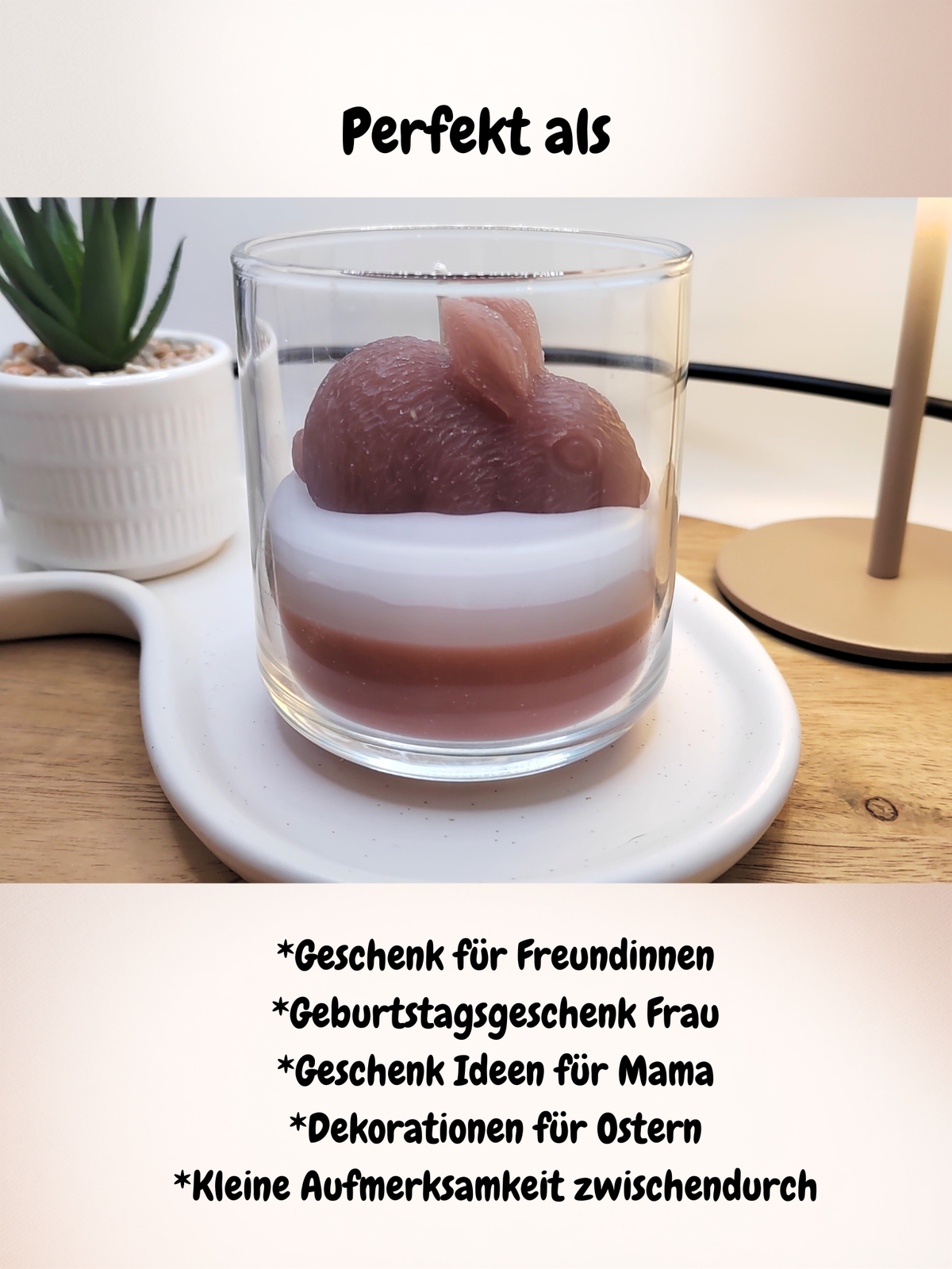 Frühlings-Hase-Duftkerze als Geschenkidee für Freundinnen, Mama, Geburtstag und Ostern
