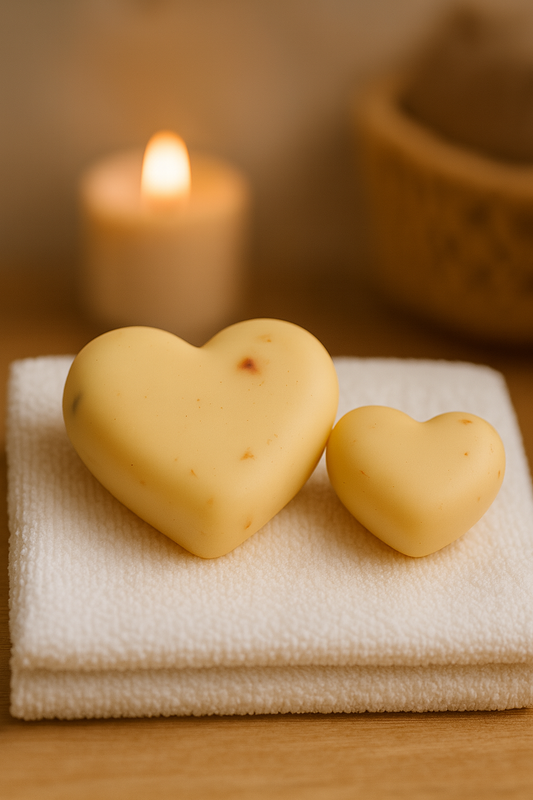 Geschenkidee Mama - Handgemachte Herzseifen im Set als Geschenkidee für Mama, liebevoll arrangiert
